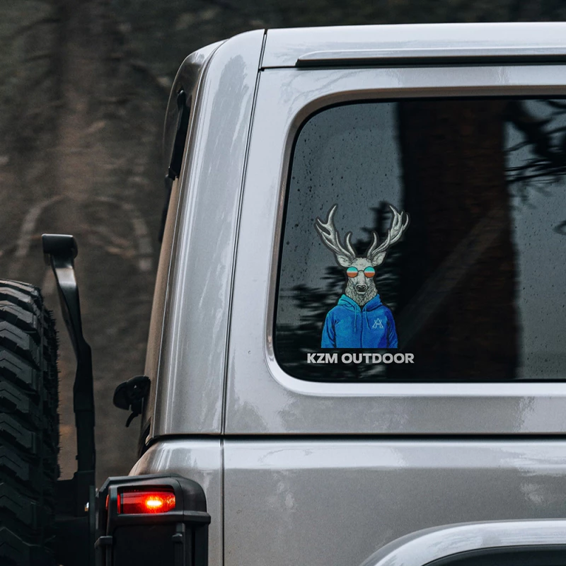 【綠色工場】 KAZMI KZM 麋鹿先生車貼 2入 汽車彩貼 防水貼 麋友限定