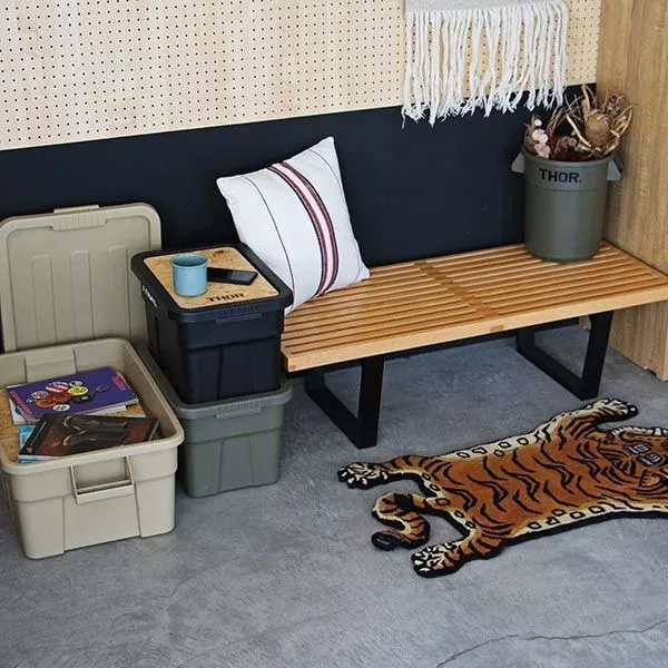 THOR 日本限定 Large Totes With Lid 22L 多功能層疊方形收納箱【綠色工場】收納箱 置物箱