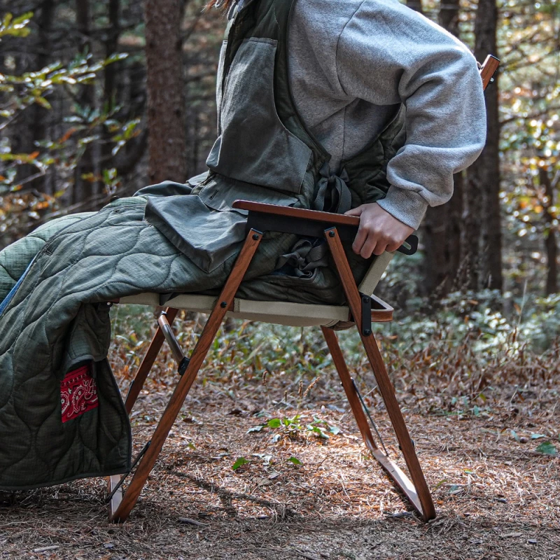 KAZMI KZM 個性可調木紋折疊椅【綠色工場】露營椅 折疊椅 克米特椅 附收納袋 可調整椅背 休閒椅