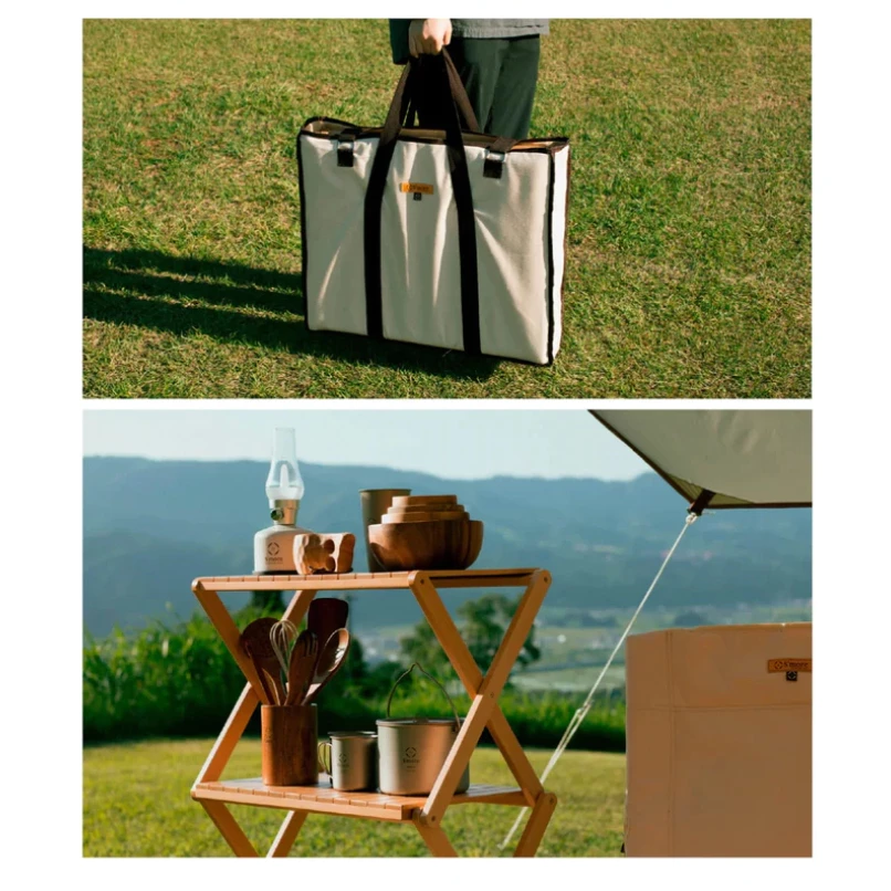 可變四層架 Woodi Folding Rack 2Way【綠色工場】實木層架 置物架 4+1層架