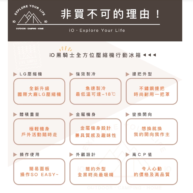 iO 黑騎士壓縮機行動冰箱 iMCF47 第二代【綠色工場】 智慧冰箱 露營 野餐 車用冰箱 露營冰箱 冰箱 保冰箱