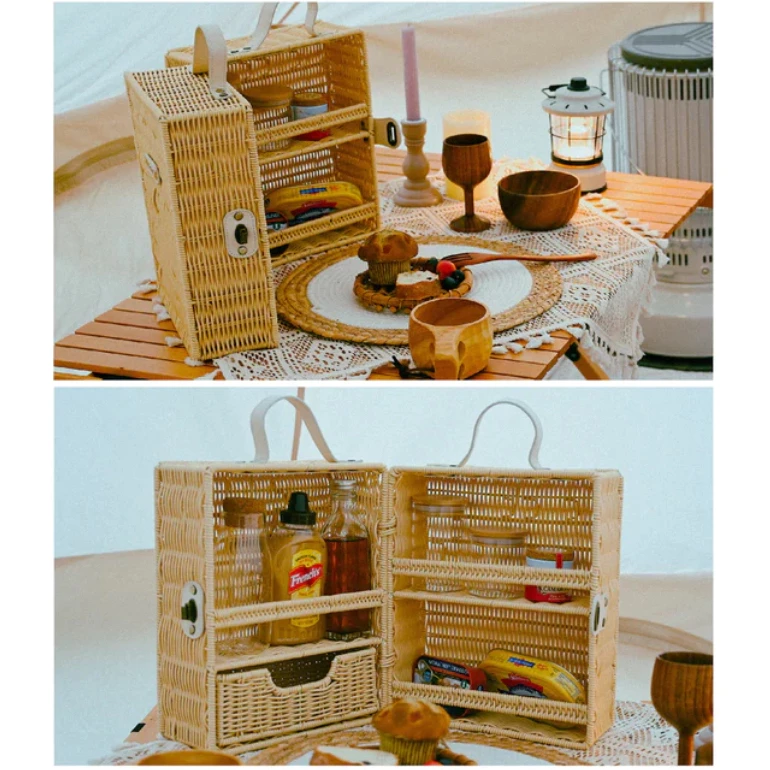 S'more 多功能調味料盒【綠色工場】Spicket 調味罐置物盒 收納盒 摺疊收納箱 日式風格箱 藤木收納盒