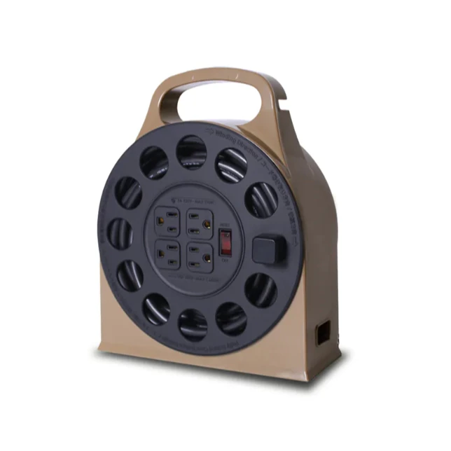ADAMOUTDOOR｜4座3PIN輪座式延長線10.5M【綠色工場】 延長線 露營電線 電源線 露營延長線 台灣製