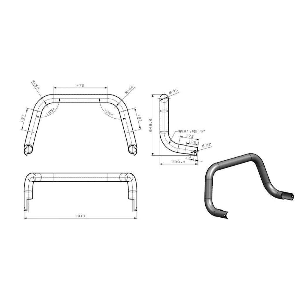TOWN ACE 鋁合金前防撞桿【綠色工場】前保桿 下巴 保險桿 前護桿 管徑76mm 黑色
