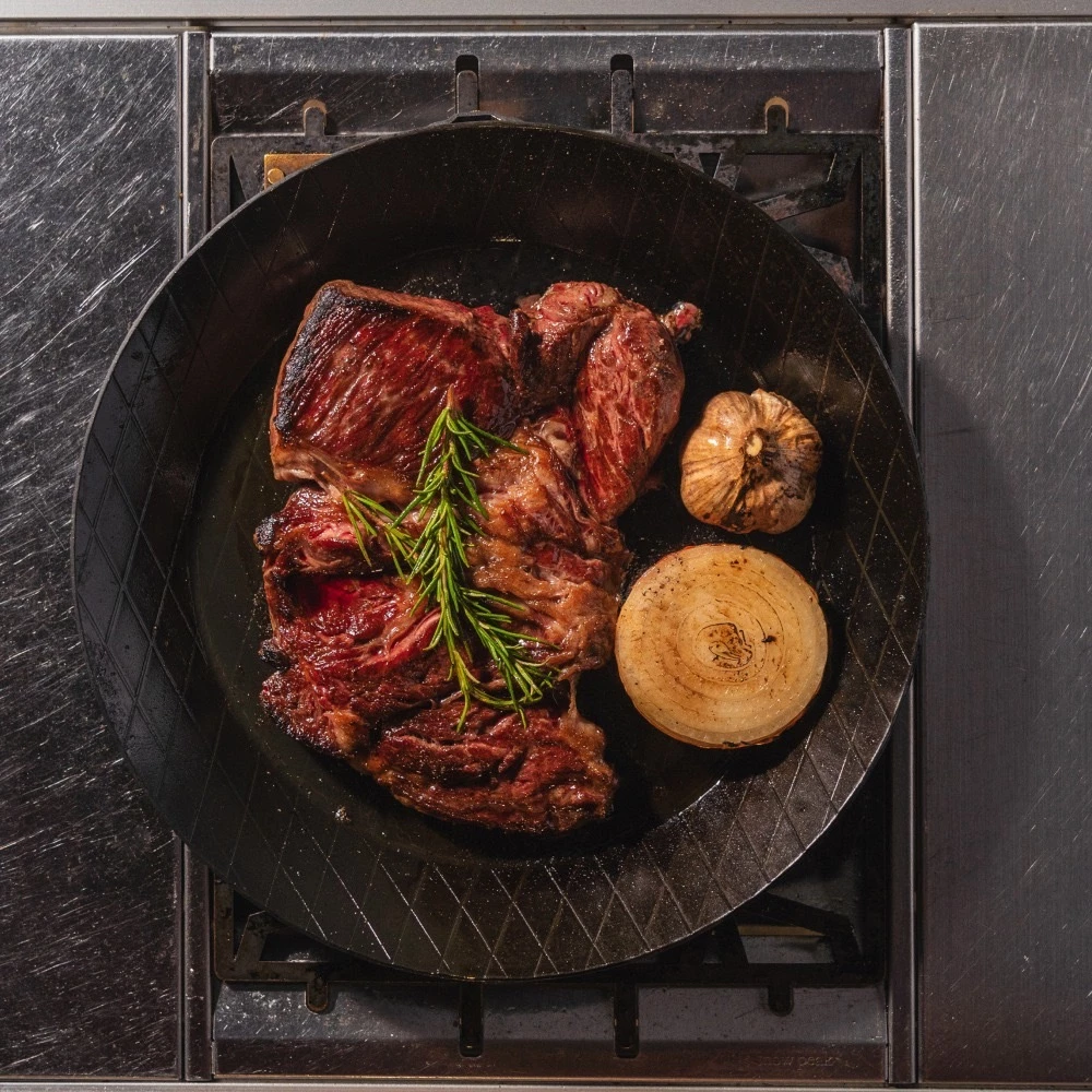 800°C 可拆式手把長柄平底鐵鍋 28cm【綠色工場】鑄鐵鍋 煎鍋 鐵鍋 平底鍋 烤盤 單柄煎鍋