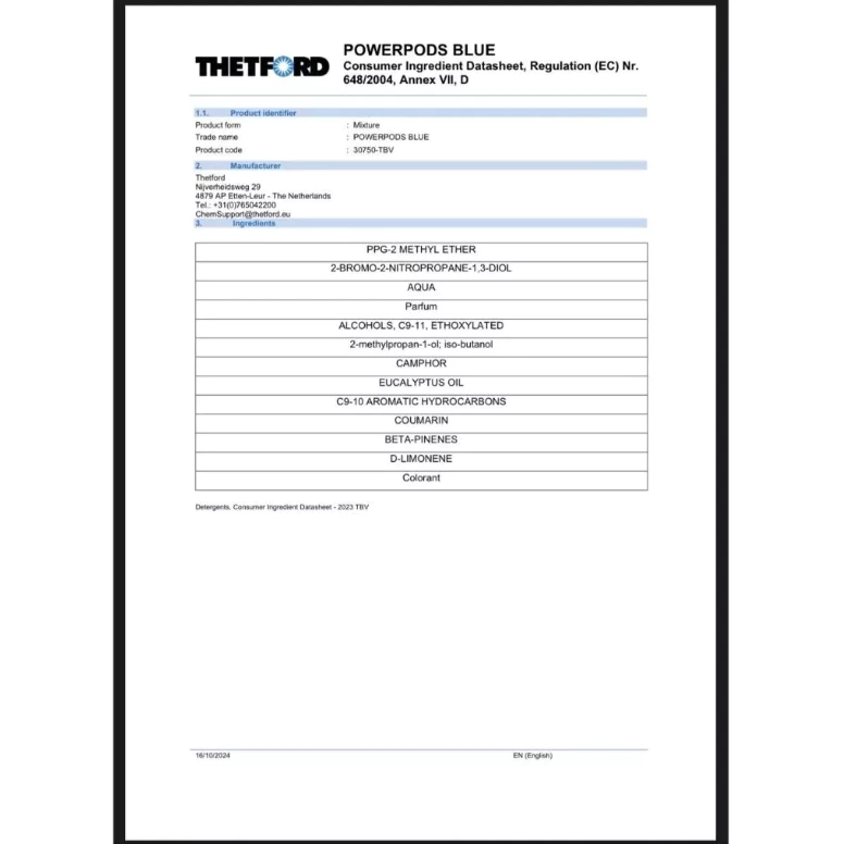 荷蘭THETFORD 膠囊分解劑(一包20入)【綠色工場】行動馬桶 行動廁所 下層專用 分解劑 消毒 分解 除臭