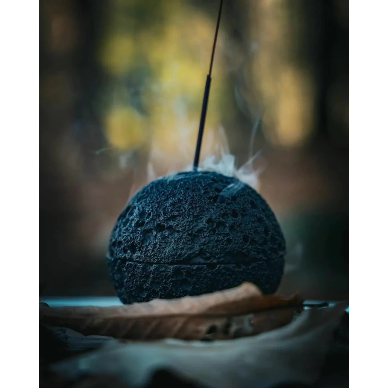 isli works 隕石香座 【綠色工場】含收納袋 線香座 線香台 薰香座 韓國製 陶瓷線香座 風格露營