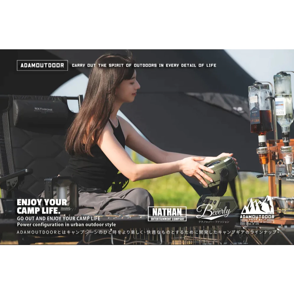 ADAMOUTDOOR 無線DC充電式擺頭循環扇【綠色工場】擺頭風扇 電風扇 露營風扇 攜帶風扇 無線風扇 充電式風扇