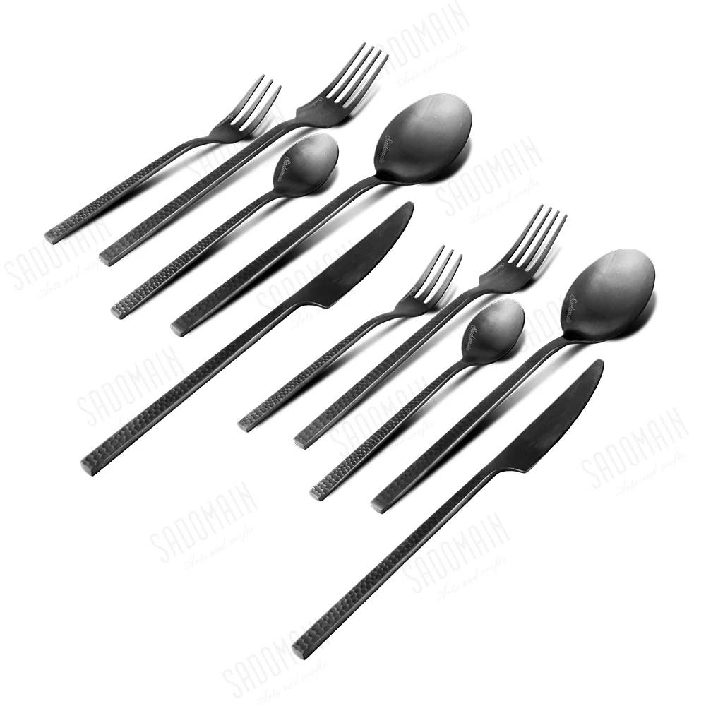 SADOMAIN 仙德曼 露營西餐具組11件組【綠色工場】餐具 筷子 叉子 湯匙 刀具 (附收納網袋) SC015