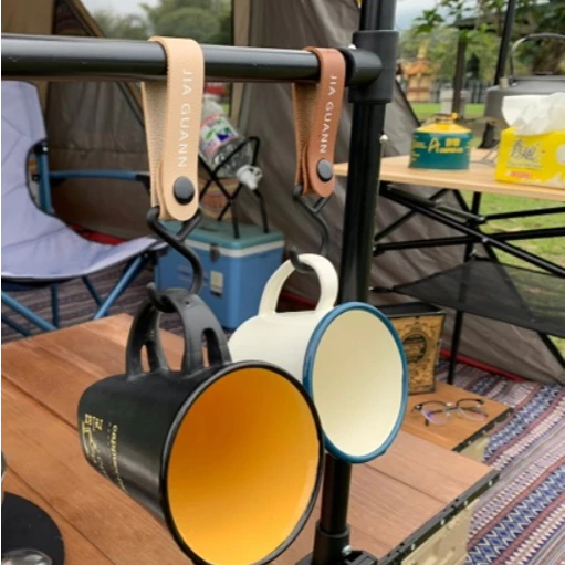 JG Outdoor 皮革扣環掛勾(4入組) 【綠色工場】皮革掛鈎 勾環 扣環 掛環 吊勾 台灣製