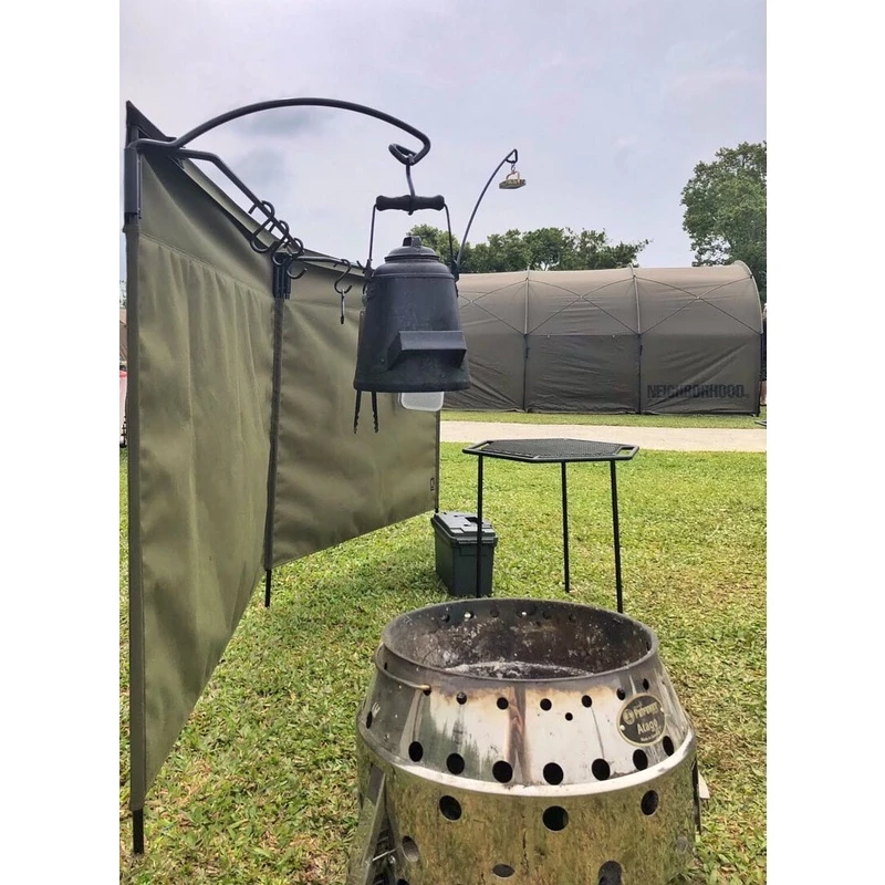 【綠色工場】附月掛組 鐵 鉄 Iron Work 鐵陣幕 軍風露營 擋風布 露營佈置 美學 掛架 戶外野餐