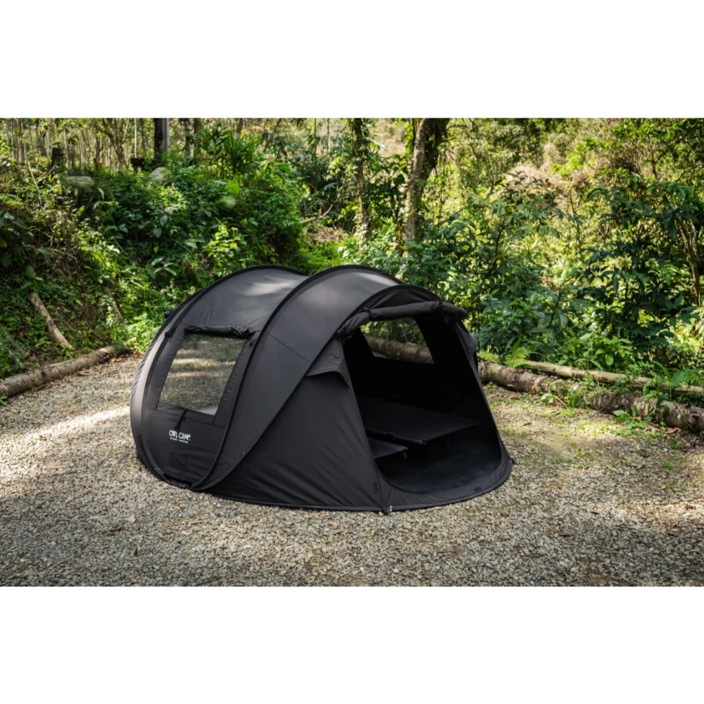 OWL camp ZERO秒拋帳【綠色工場】拋帳 速搭帳 科技棉帳 速開帳篷 秒搭帳 4人帳 輕鬆搭建 黑色/沙色