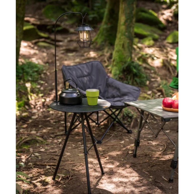 Yakima x 日月鐵工所 戶外圓桌_燈掛架組【綠色工場】小圓桌 附燈掛架 露營小桌 橡木圓桌 實木圓桌 風格桌