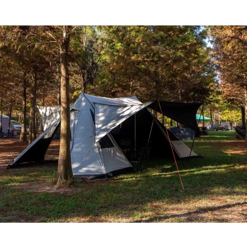 威力屋 47雙峰帳篷【綠色工場】月光銀白 | 黑膠 多人帳篷 四季帳 速搭帳 黑膠帳篷 露營帳篷 印地安帳 露營 戶外