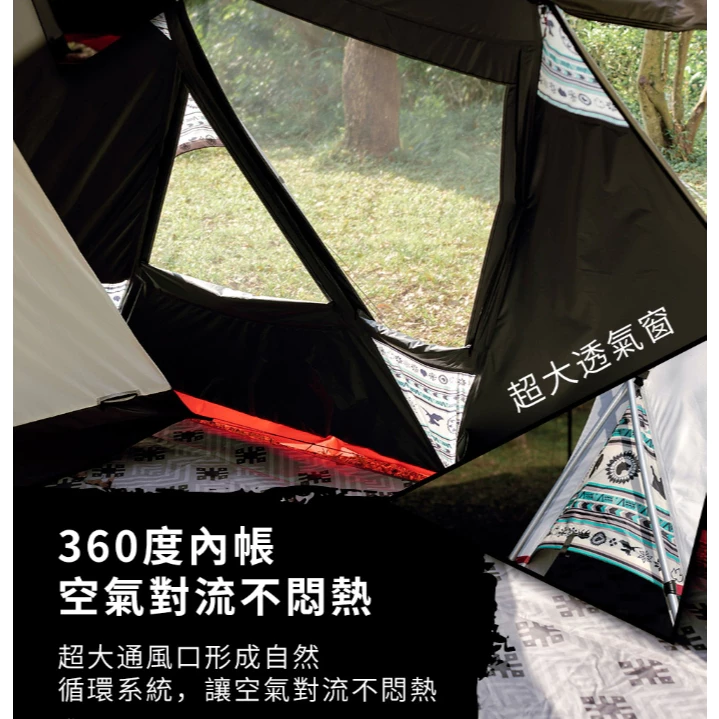彩繪天空 Outdoorbase 歡樂家庭帳【綠色工場】SKYPAINTER 一房一廳帳 別墅帳 黑膠帳 4人帳 隧道帳