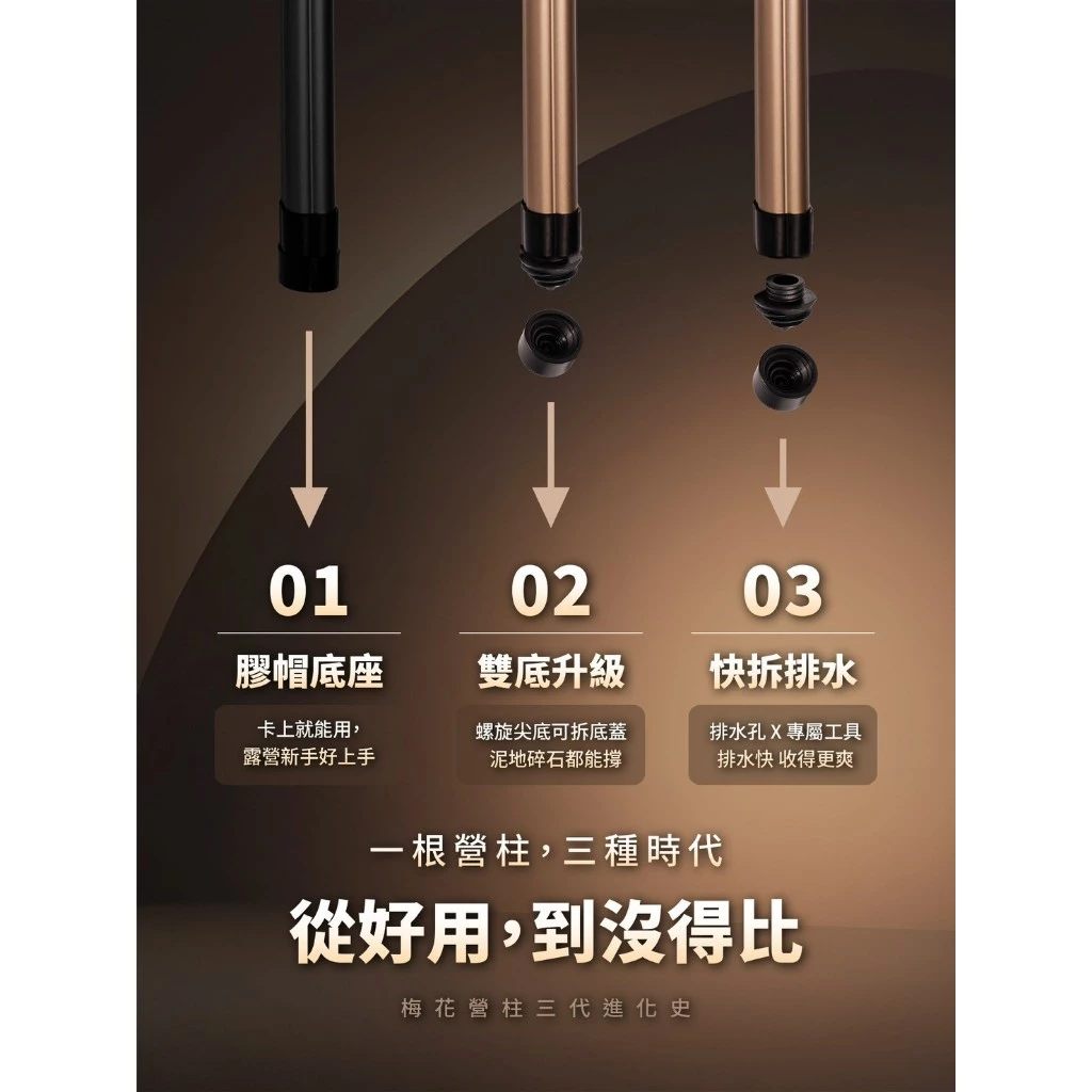 MBCF 梅花伸縮鋁合金營柱 三代【綠色工場】 280cm 梅花營柱 MB露營狂 天幕營柱 可伸縮 可調整長度 帳篷營柱