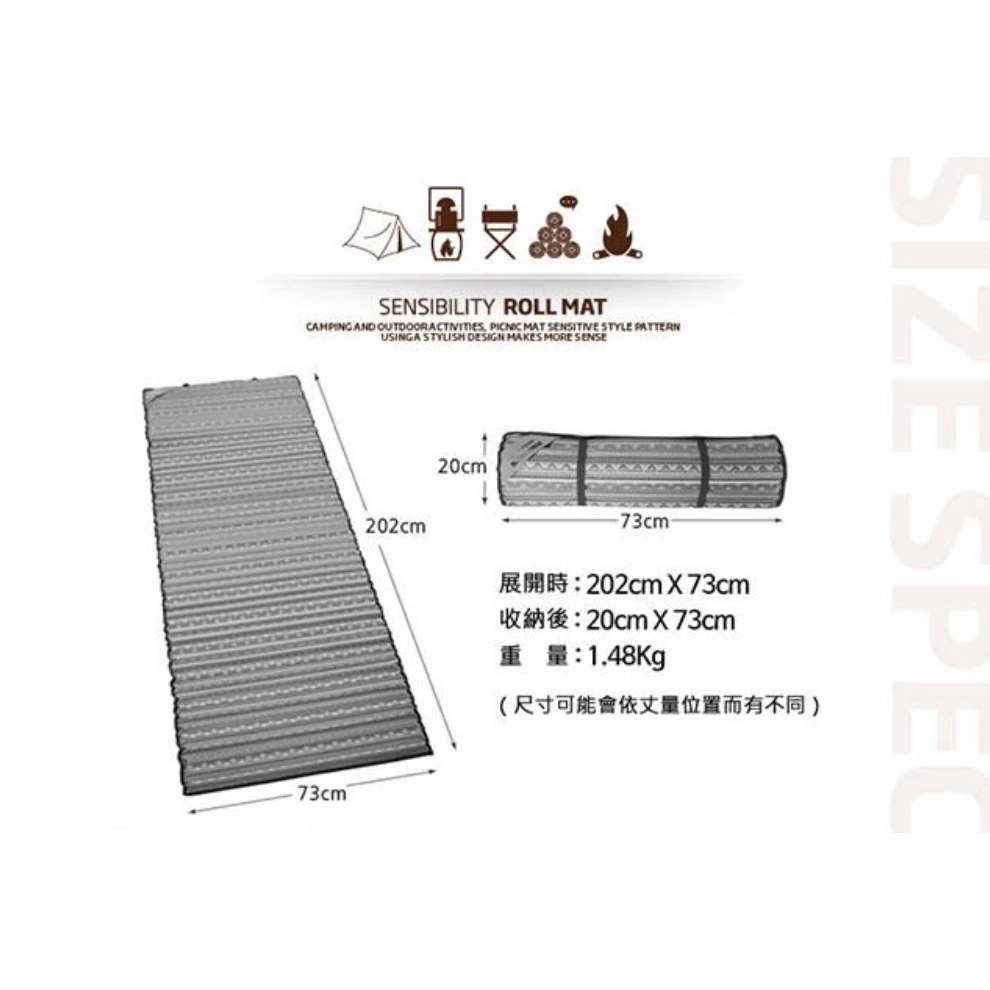 【綠色工場】KAZMI 經典民族風免充氣波浪床墊 單人床墊 登山睡墊 氣墊 免充氣 露營睡墊 (K5T3M001)
