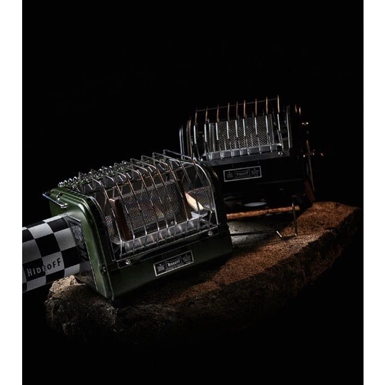 【綠色工場】 HIDEOFF 復古方形暖 韓國製 軍事風款式(軍綠 / 黑色 )瓦斯暖爐 陶瓷瓦斯暖爐 保暖 戶外 露營