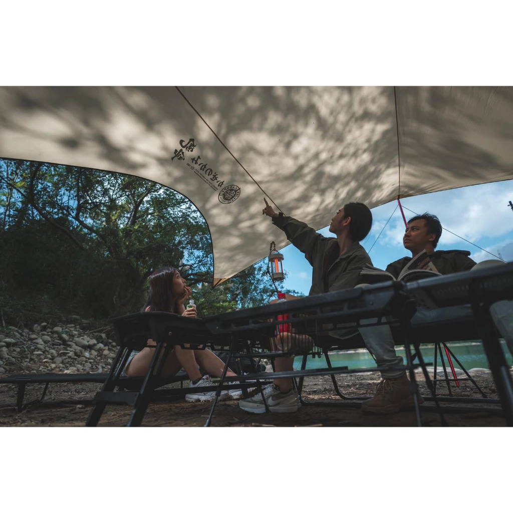 【綠色工場】TKS T/C蝶形天幕-風神(FUJIN) 米色/沙色遮陽 炊事 露營用天幕 科技棉天幕