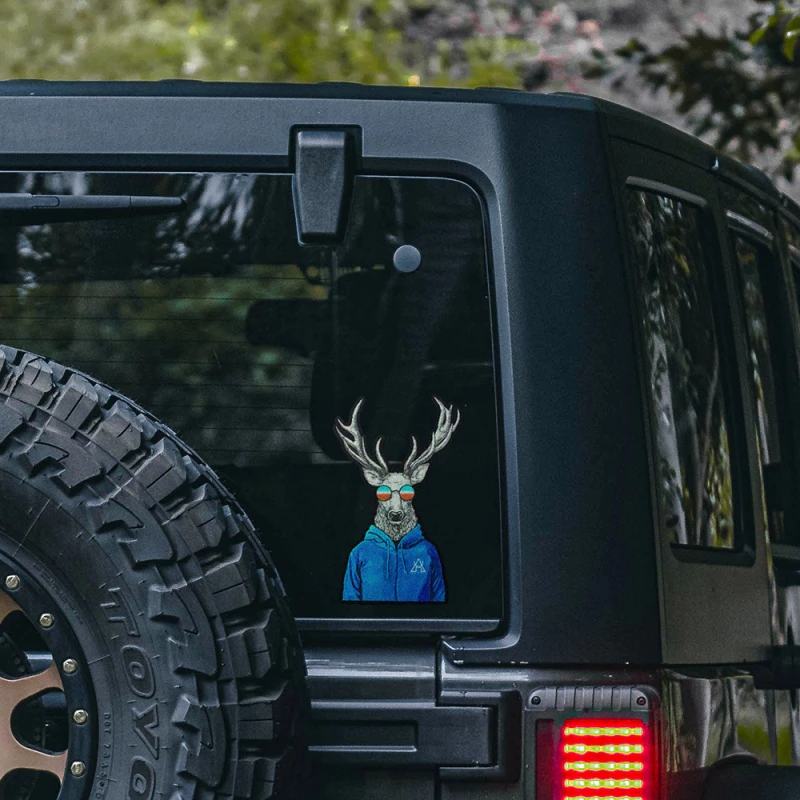 【綠色工場】 KAZMI KZM 麋鹿先生車貼 2入 汽車彩貼 防水貼 麋友限定