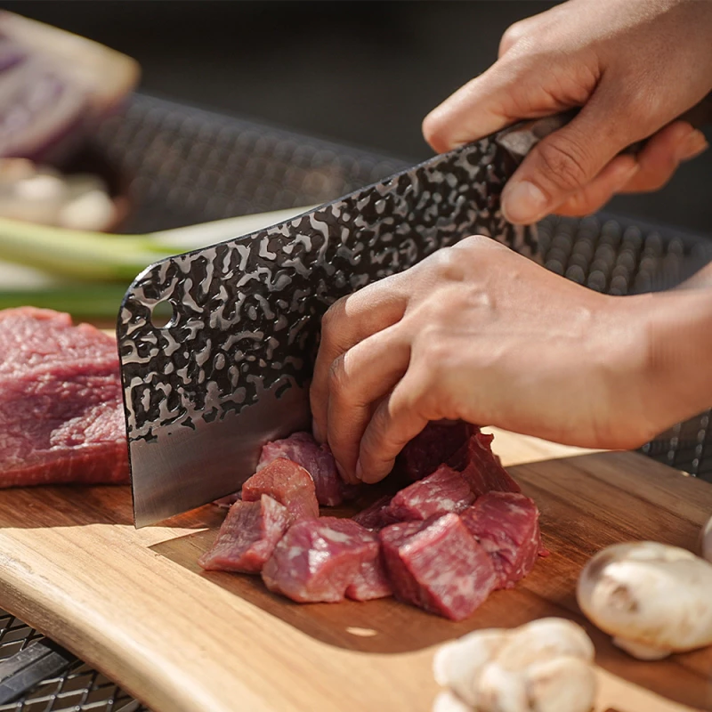 【綠色工場】KAZMI KZM 職人料理刀 3CR13不鏽鋼刀 胡桃木柄 露營刀具 野炊刀具 附皮革收納套