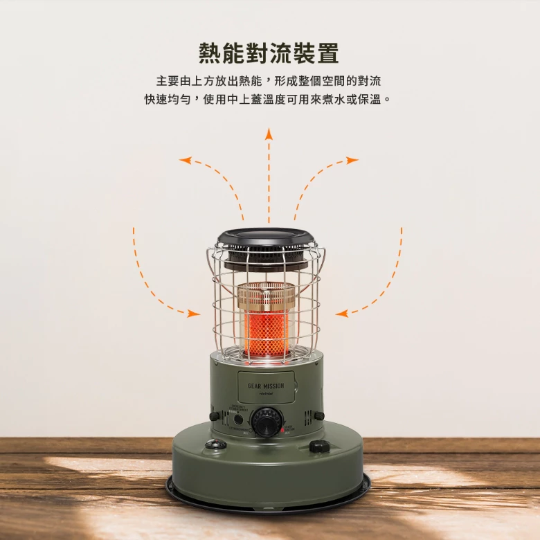 TOYOTOMI 煤油暖爐 橄欖綠 RR-GER25G 【綠色工場】傳統熱對流式 日本製 適用約6坪 電子式點火