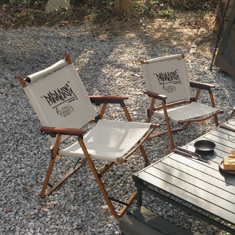 KAZMI KZM 個性可調木紋折疊椅【綠色工場】露營椅 折疊椅 克米特椅 附收納袋 可調整椅背 休閒椅