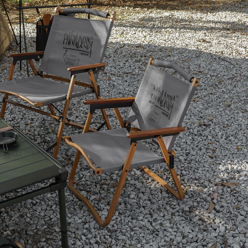 KAZMI KZM 個性迷你木紋折疊椅【綠色工場】露營椅 折疊椅 克米特椅 附收納袋 可調整椅背 休閒椅