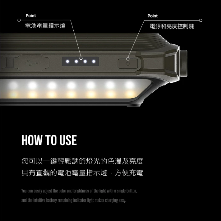 KAZMI KZM 工業風行動電源LED燈【綠色工場】露營燈 照明燈 小夜燈 戶外照明 Type-C充電 五段亮度調整