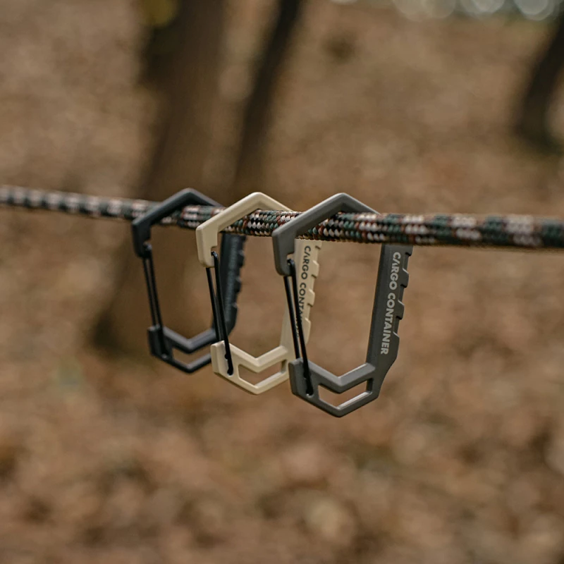 CARGO D型登山扣【綠色工場】金屬掛勾 D扣 可承重100kg 鋅合金 啞光黑/沙色/軍綠 露營神器 掛勾