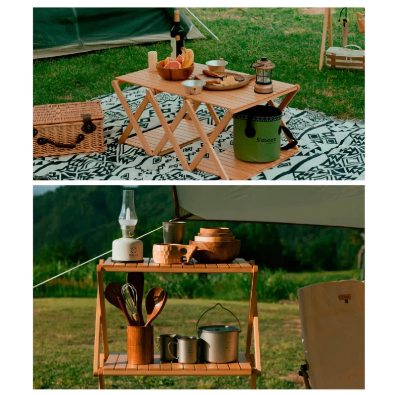 可變四層架 Woodi Folding Rack 2Way【綠色工場】實木層架 置物架 4+1層架