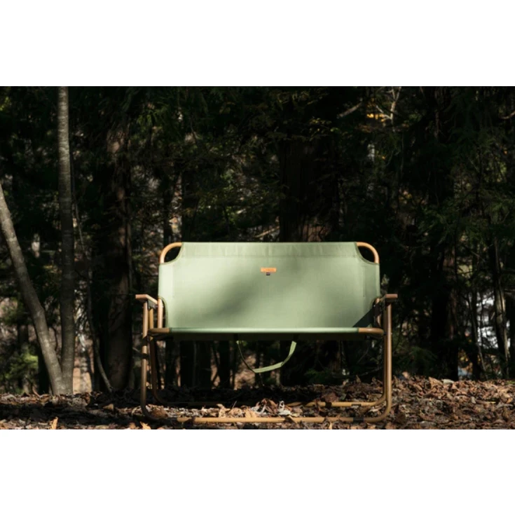 雙人座露營座椅 Chummy【綠色工場】雙人椅 摺疊椅 雙人折疊椅 鋁合金木紋把手