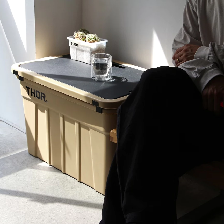 THOR 收納箱專用木製鋼製天板【綠色工場】2024日本限定 原廠桌板 53L/75L可使用 DETAIL THOR