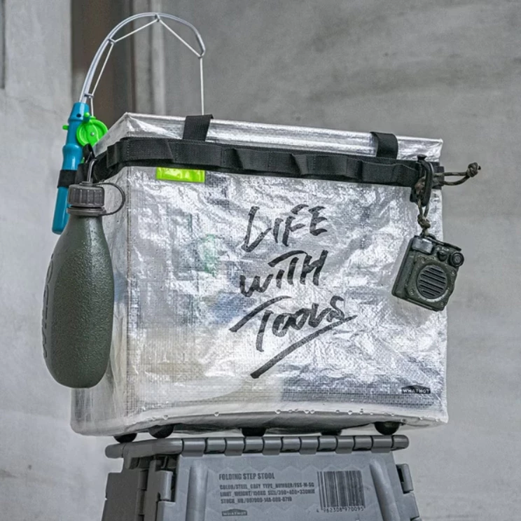 WHATNOT｜摺疊收納提籃【綠色工場】ONE TOUCH BUCKET CLEAR 手提袋 置物袋 裝備袋 收納袋