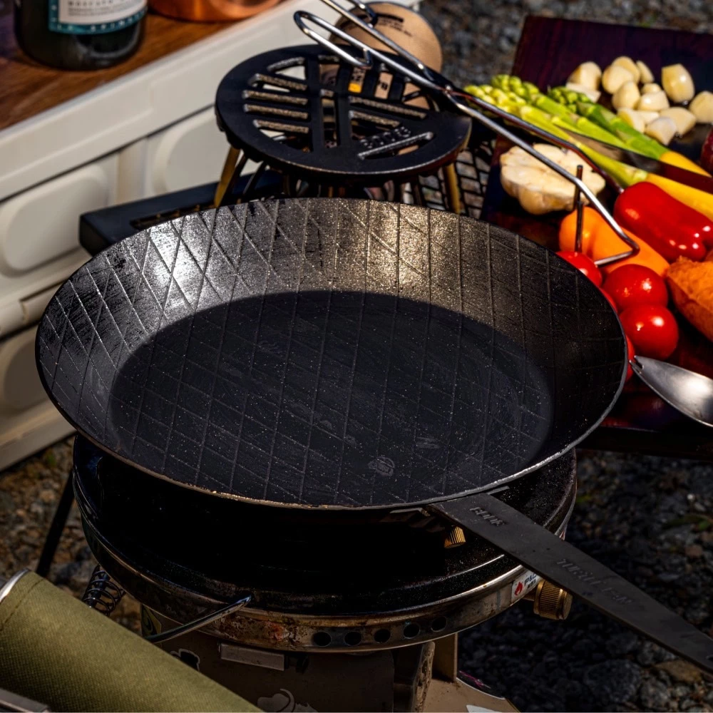 800°C 可拆式手把長柄平底鐵鍋 28cm【綠色工場】鑄鐵鍋 煎鍋 鐵鍋 平底鍋 烤盤 單柄煎鍋