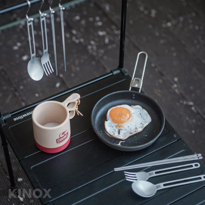 KINOX 不鏽鋼復古露營餐具套組【綠色工場】韓國製 露營餐具 筷子 湯匙 叉子 不鏽鋼316
