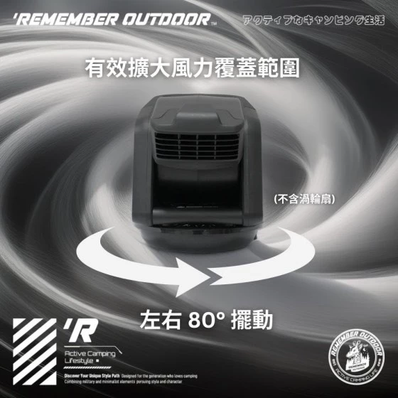 樂活不露 黑水鬼迴轉盤【綠色工場】Remember Outdoor 渦輪扇擺頭 旋轉器 台灣製