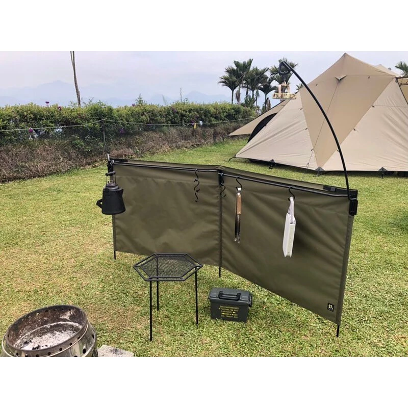 【綠色工場】附月掛組 鐵 鉄 Iron Work 鐵陣幕 軍風露營 擋風布 露營佈置 美學 掛架 戶外野餐