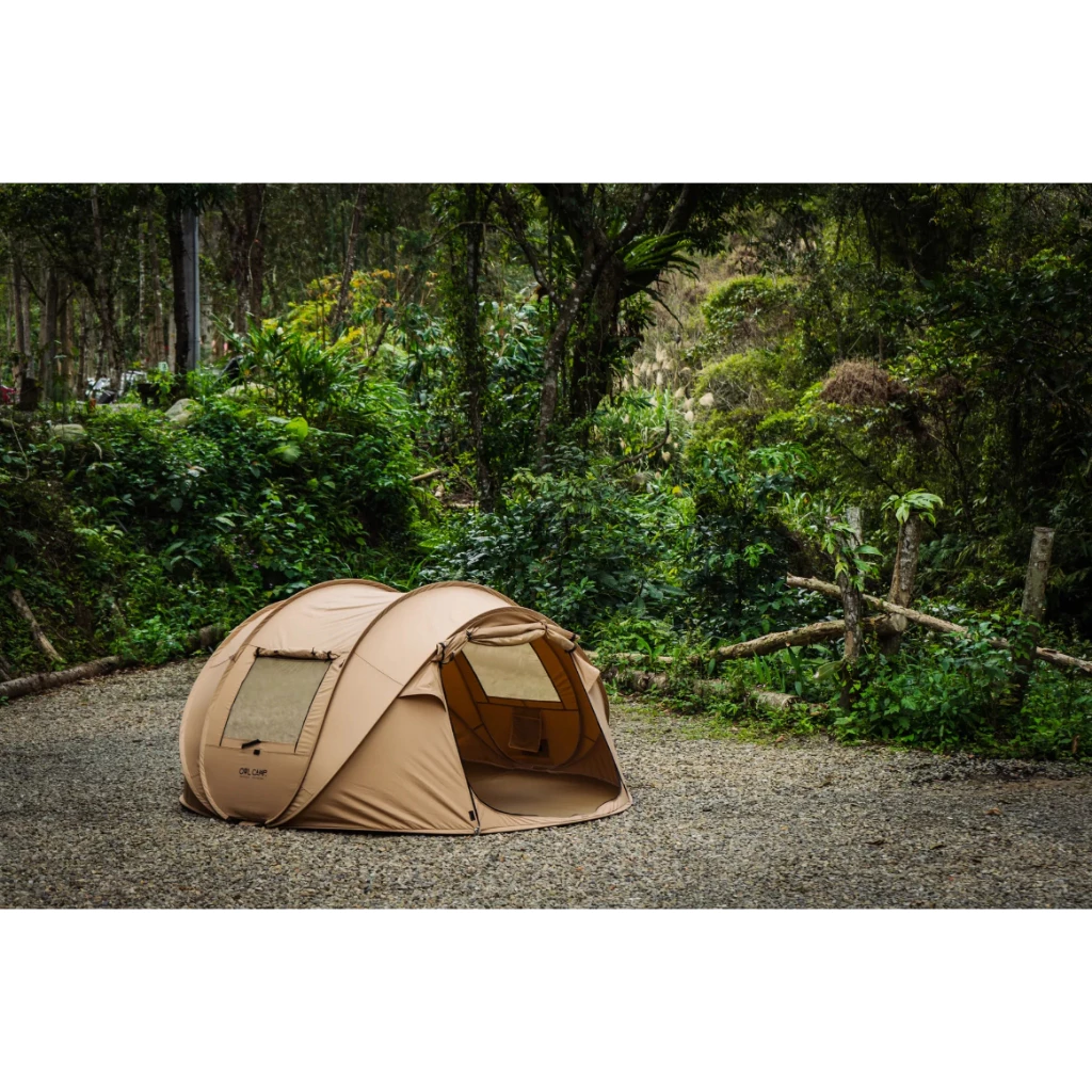 OWL camp ZERO秒拋帳【綠色工場】拋帳 速搭帳 科技棉帳 速開帳篷 秒搭帳 4人帳 輕鬆搭建 黑色/沙色