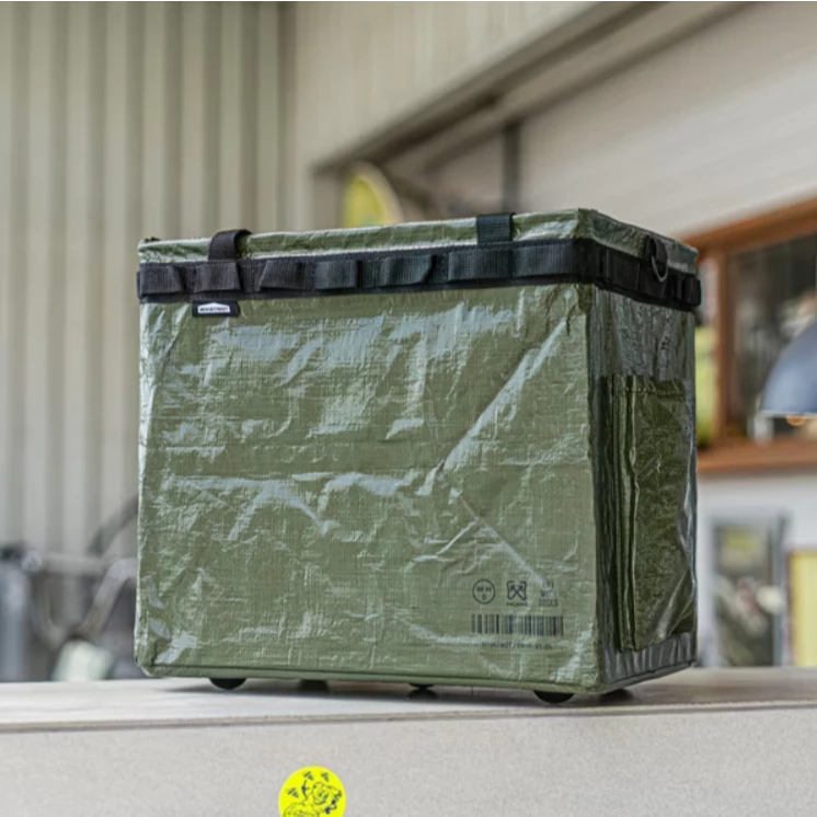 WHATNOT｜摺疊收納提籃-橄欖綠【綠色工場】ONE TOUCH BUCKET CLEAR 手提袋 置物袋 裝備袋