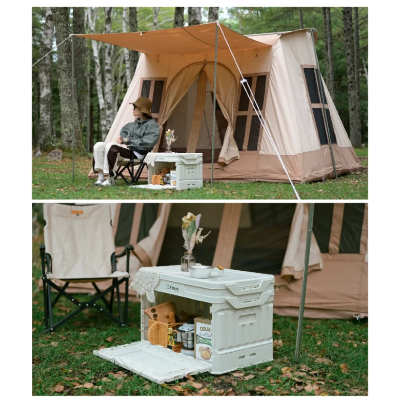 S’more Vanilla 美型多功能折疊箱【綠色工場】 側開箱 可變桌子 置物箱 收納箱 多功能置物盒