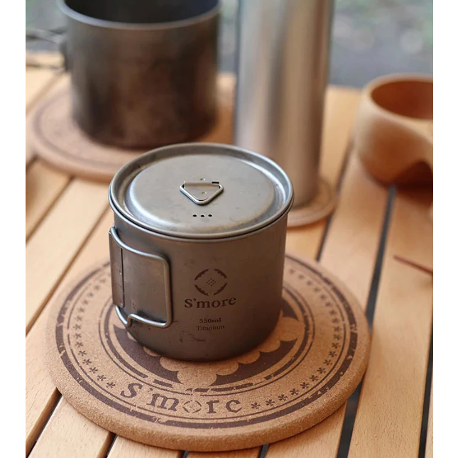 S’more Logo 軟木圓形隔熱墊 【綠色工場】杯墊 鍋墊 隔熱板 保護墊