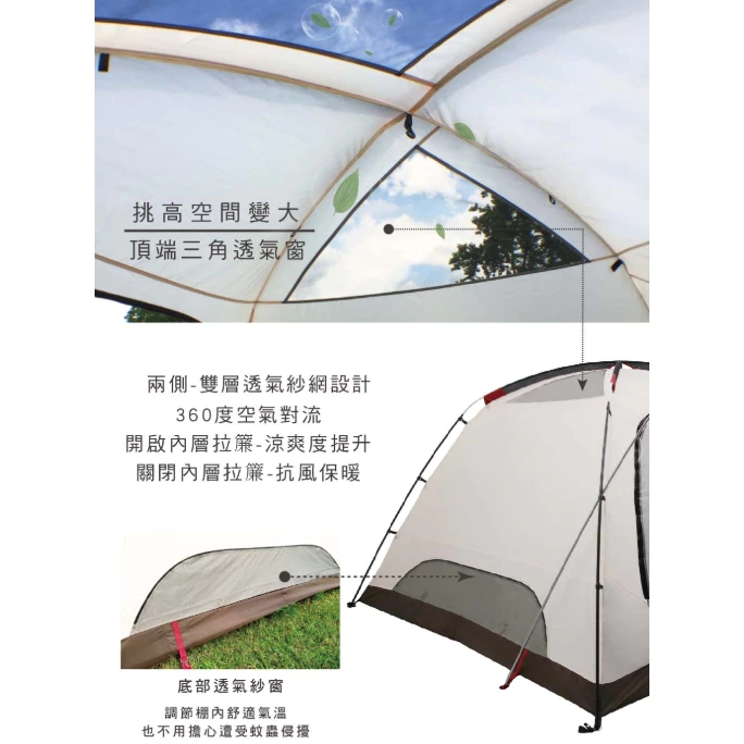 OutdoorBase 彩繪天空 270 【綠色工場】黑膠帳 鋁合金六人帳篷 速搭帳 四季帳 新手帳 露營帳 野營帳