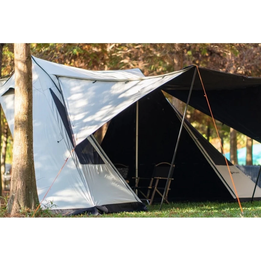 威力屋 47雙峰帳篷【綠色工場】月光銀白 | 黑膠 多人帳篷 四季帳 速搭帳 黑膠帳篷 露營帳篷 印地安帳 露營 戶外