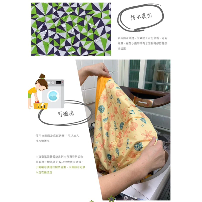 【綠色工場】Lumikenkä 露米 秘密花園野餐墊(抗菌防蚊) 室內墊 地墊