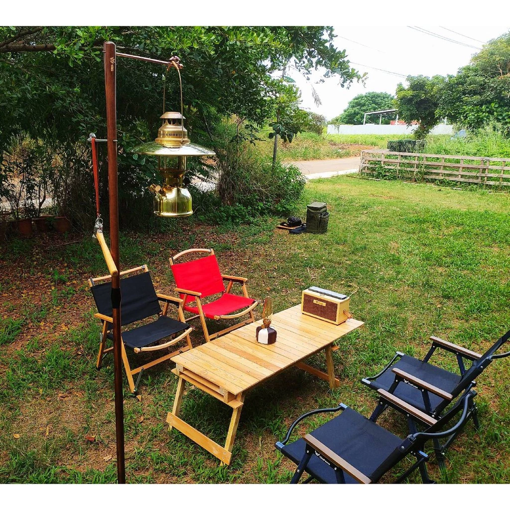 【綠色工場】TKS 懸月燈柱 附贈5支神斧釘 實木燈柱 露營燈住 美國白蠟木 90-180cm 露營燈掛柱 含收納袋