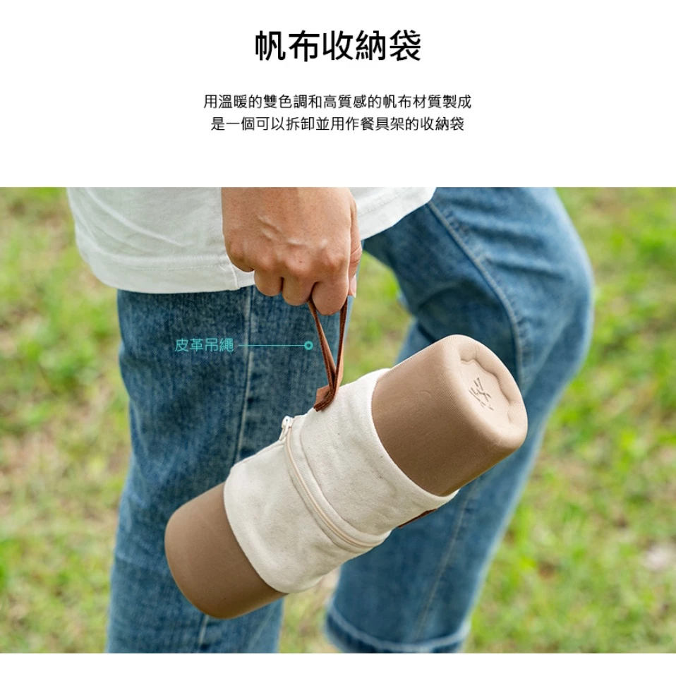 【綠色工場】新品上市KAZMI KZM 原木餐具收納組 附帆布收納袋 4入餐具 湯匙 筷子 露營餐具 露營美學 風格