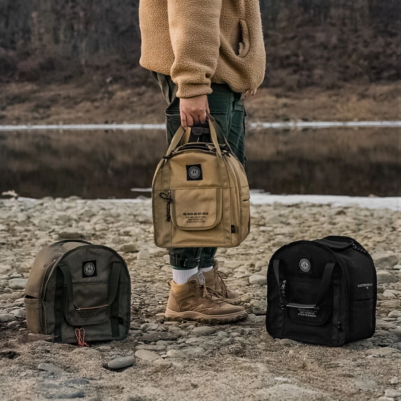 【綠色工場】KAZMI KZM 工業風動力線收納袋 輪座延長線收納袋 手提袋 裝備袋 軍風收納袋 軍綠/黑色/沙色