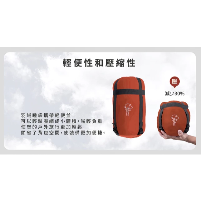 OutdoorBase 天光羽絨睡袋【綠色工場】保暖睡袋 露營睡袋 650FP羽絨 四季睡袋 信封型睡袋