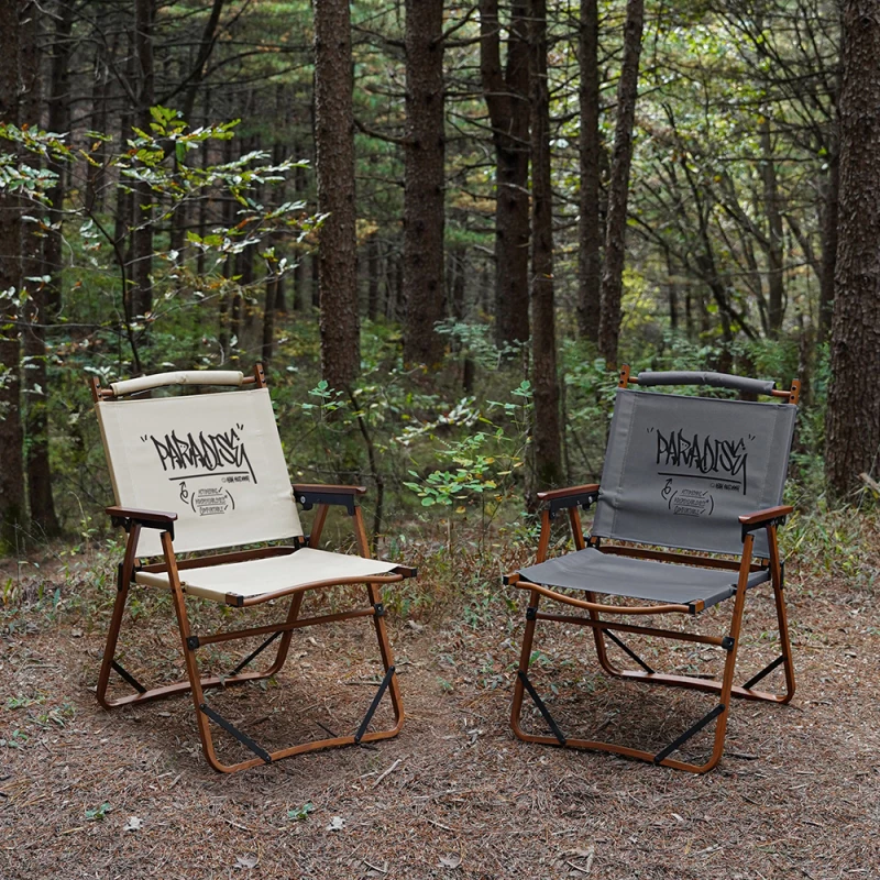 KAZMI KZM 個性可調木紋折疊椅【綠色工場】露營椅 折疊椅 克米特椅 附收納袋 可調整椅背 休閒椅